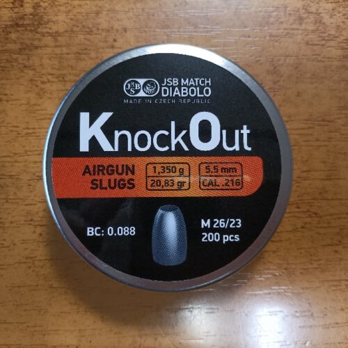 Śrut JSB Knock Out Slugs .216 / 5,5 mm. 1,35g. – 200 szt.