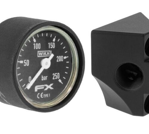 Uchwyt kątowy manometru FX Impact M3/M4/DRS z manometrem