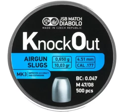 Śrut Slugs JSB Knock Out MK3 4.51mm. HP 10.03 grain (.177)
