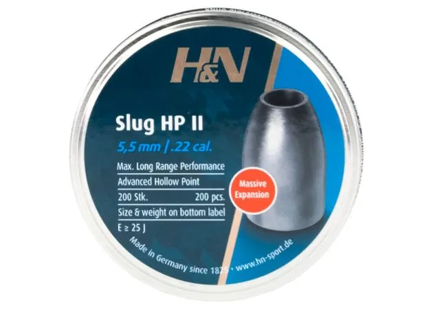 Śrut slug do wiatrówki H&N 5,5 mm HP II 25 grain (.217)