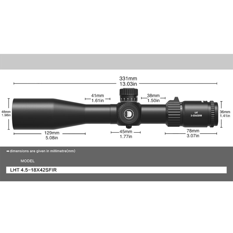 Luneta celownicza DiscoveryOpt LHD 4.5-18x42SFIR  FFP + Montaż - obrazek 4
