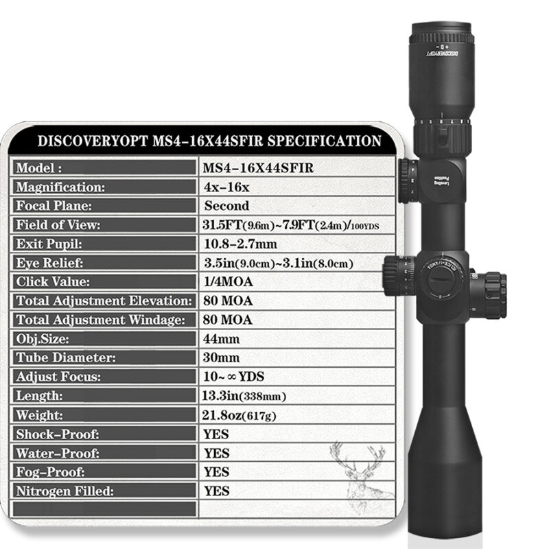Luneta celownicza DiscoveryOpt MS 4-16x44 SF IR  + Montaż 30mm. - obrazek 6