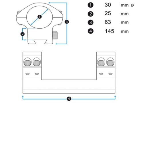 Montaż lunety Arken Rigid Precision Cantilever 30 mm Weaver/Picatinny 20 MOA