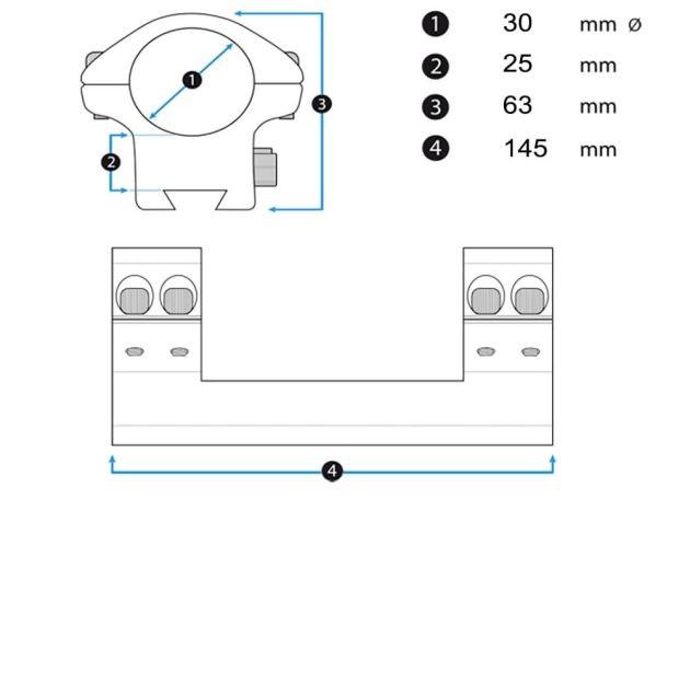 Montaż lunety Arken Rigid Precision Cantilever 30 mm Weaver/Picatinny 20 MOA - obrazek 2