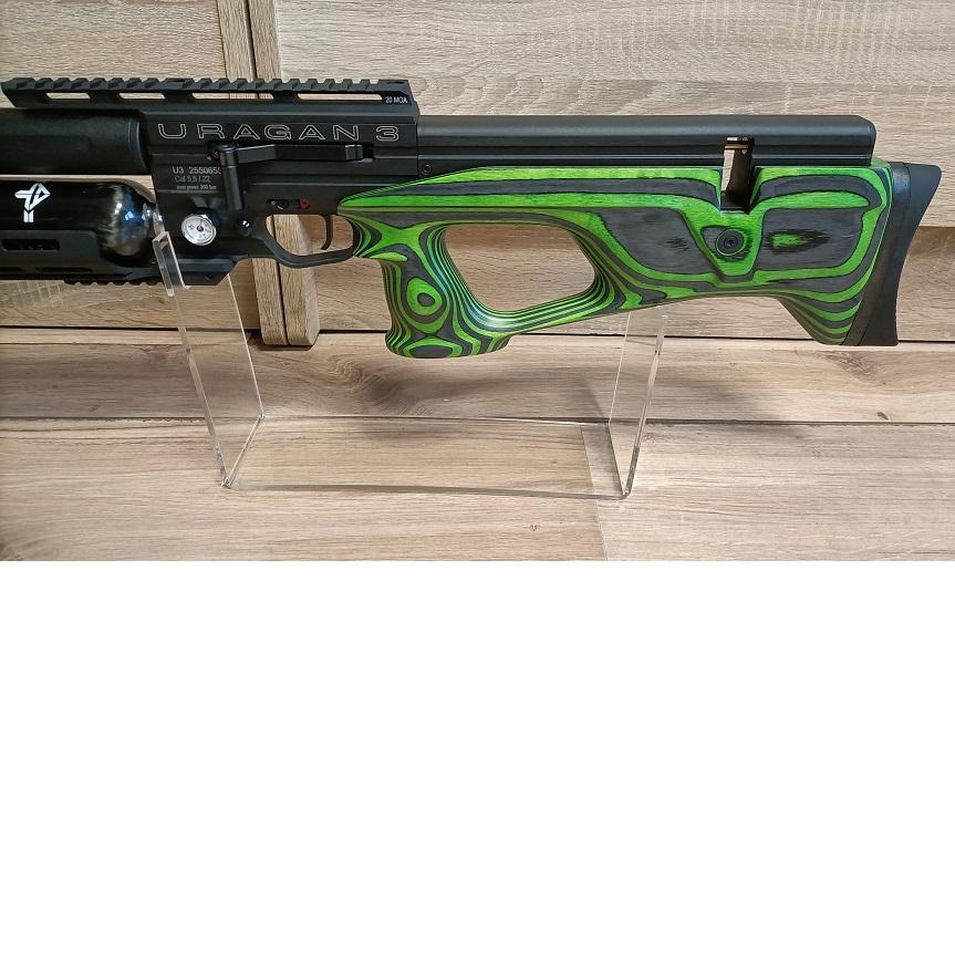 Wiatrówka PCP AIRGUN TECHNOLOGY URAGAN 3 - lufa 700mm.- Laminat Green - obrazek 3