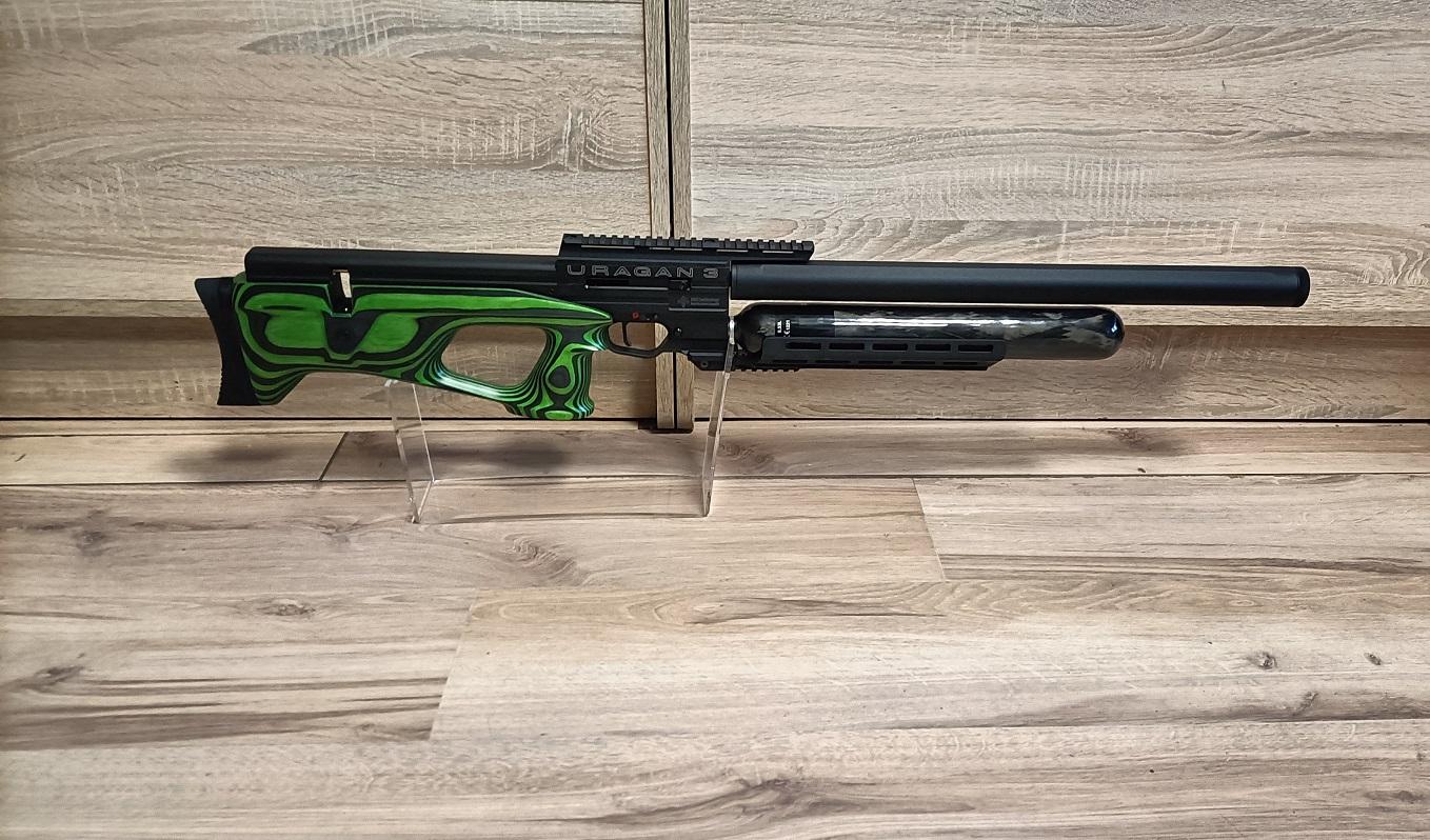 Wiatrówka PCP AIRGUN TECHNOLOGY URAGAN 3 - lufa 700mm.- Laminat Green - obrazek 4
