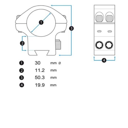 Montaż lunety Arken Halo 22mm / 30mm niski