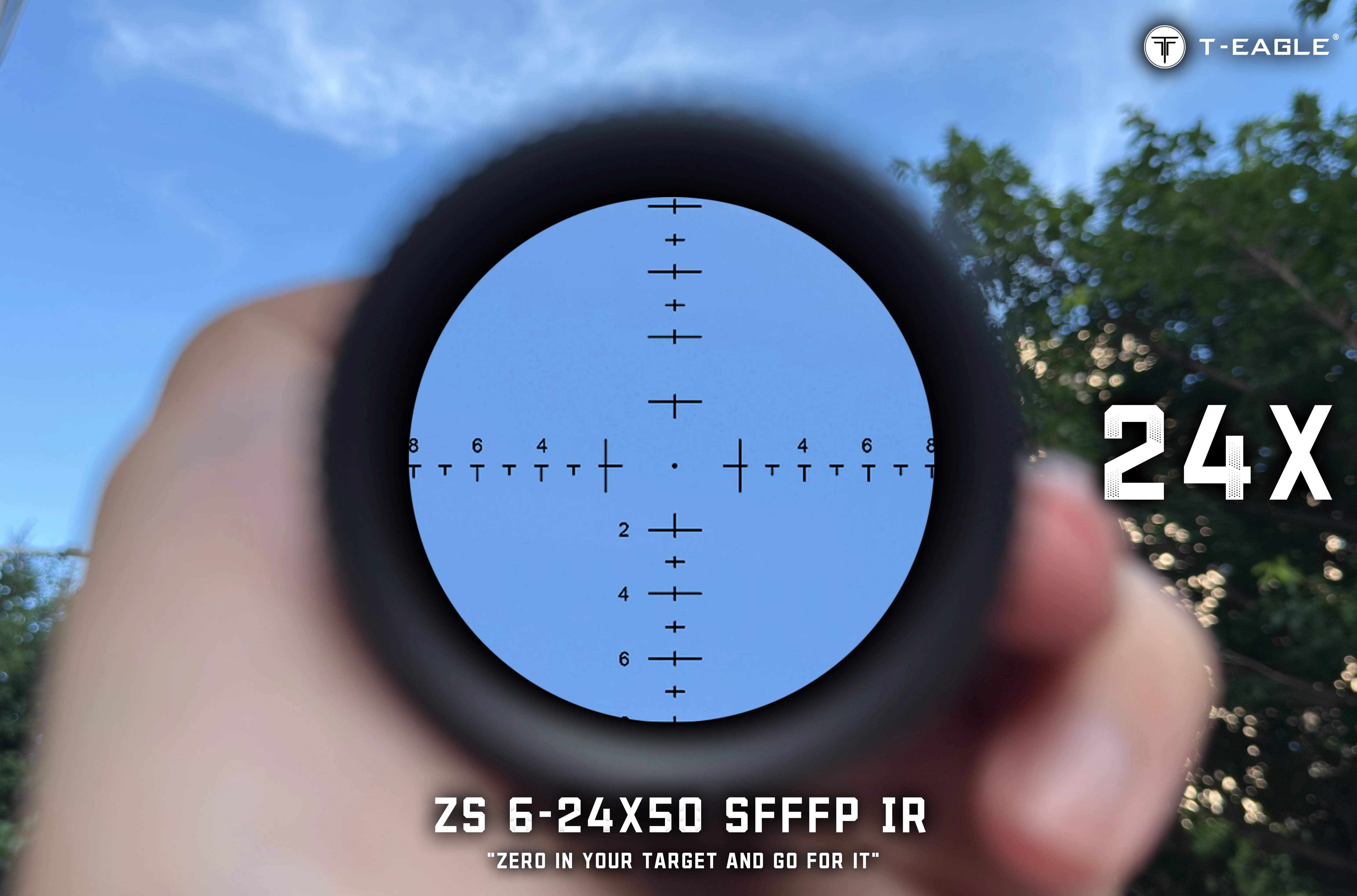Luneta celownicza T-EAGLE ZS 6-24X50 FFP IR MRAD Zero Stop + montaż - obrazek 3