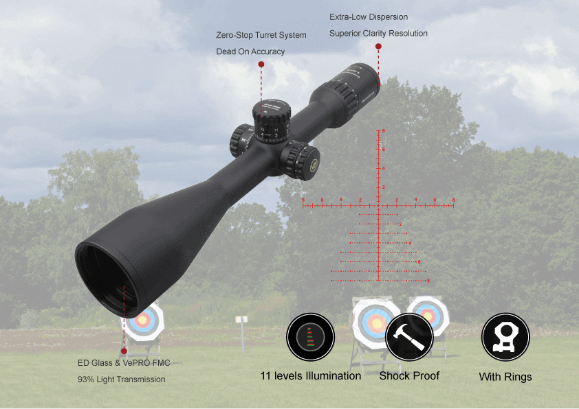 Luneta celownicza Vector Optics Continental x8 4-32 SFP ED Zero Stop - 56 mm-T51+ montaż - obrazek 4