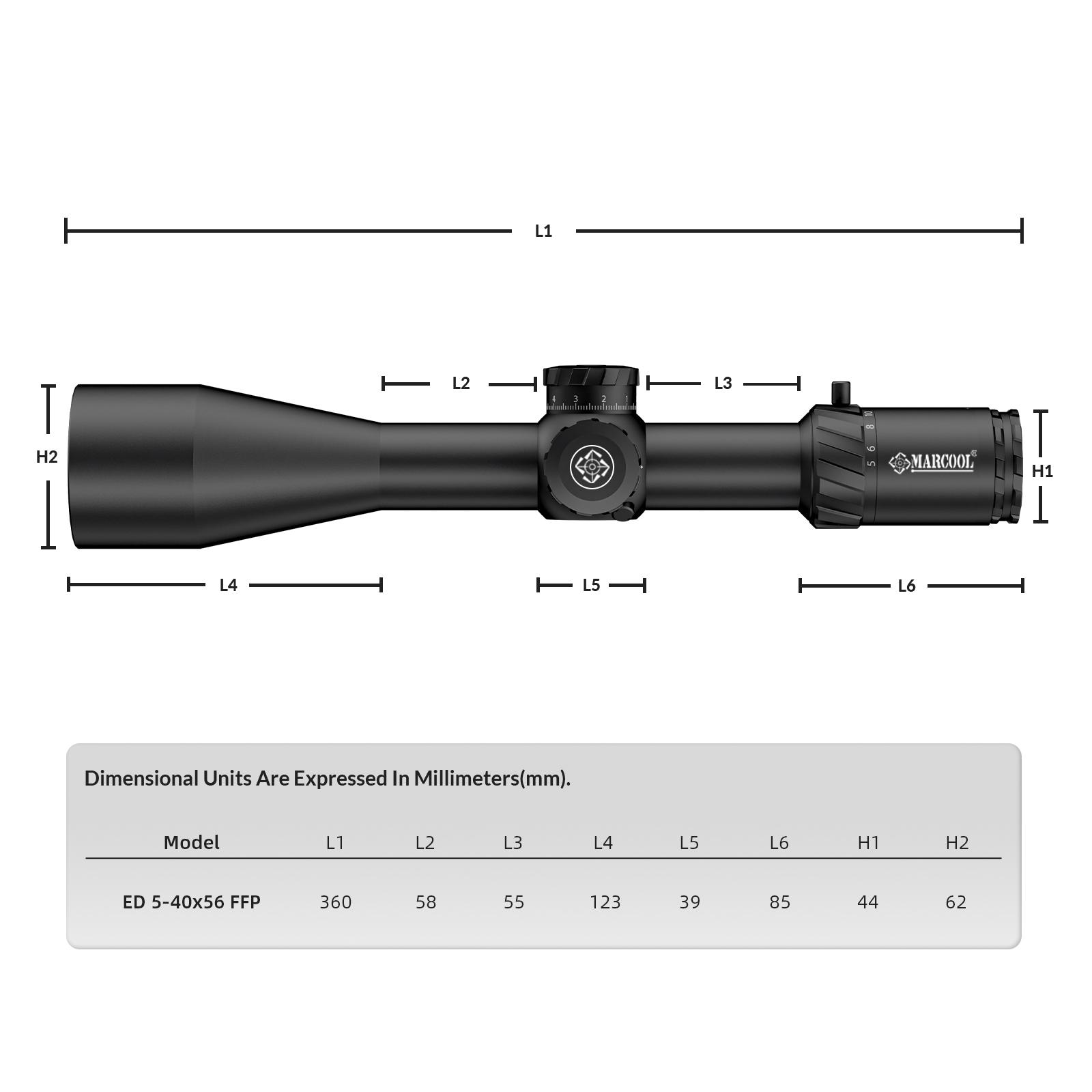 Luneta celownicza Marcool Stalker ED 5-40×56 FFP IR + montaż 34mm - obrazek 5