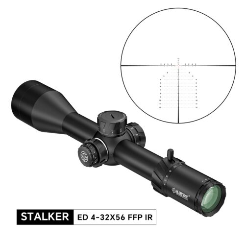 Luneta celownicza Marcool Stalker ED 4-32×56 FFP IR Zero stop + montaż 34mm
