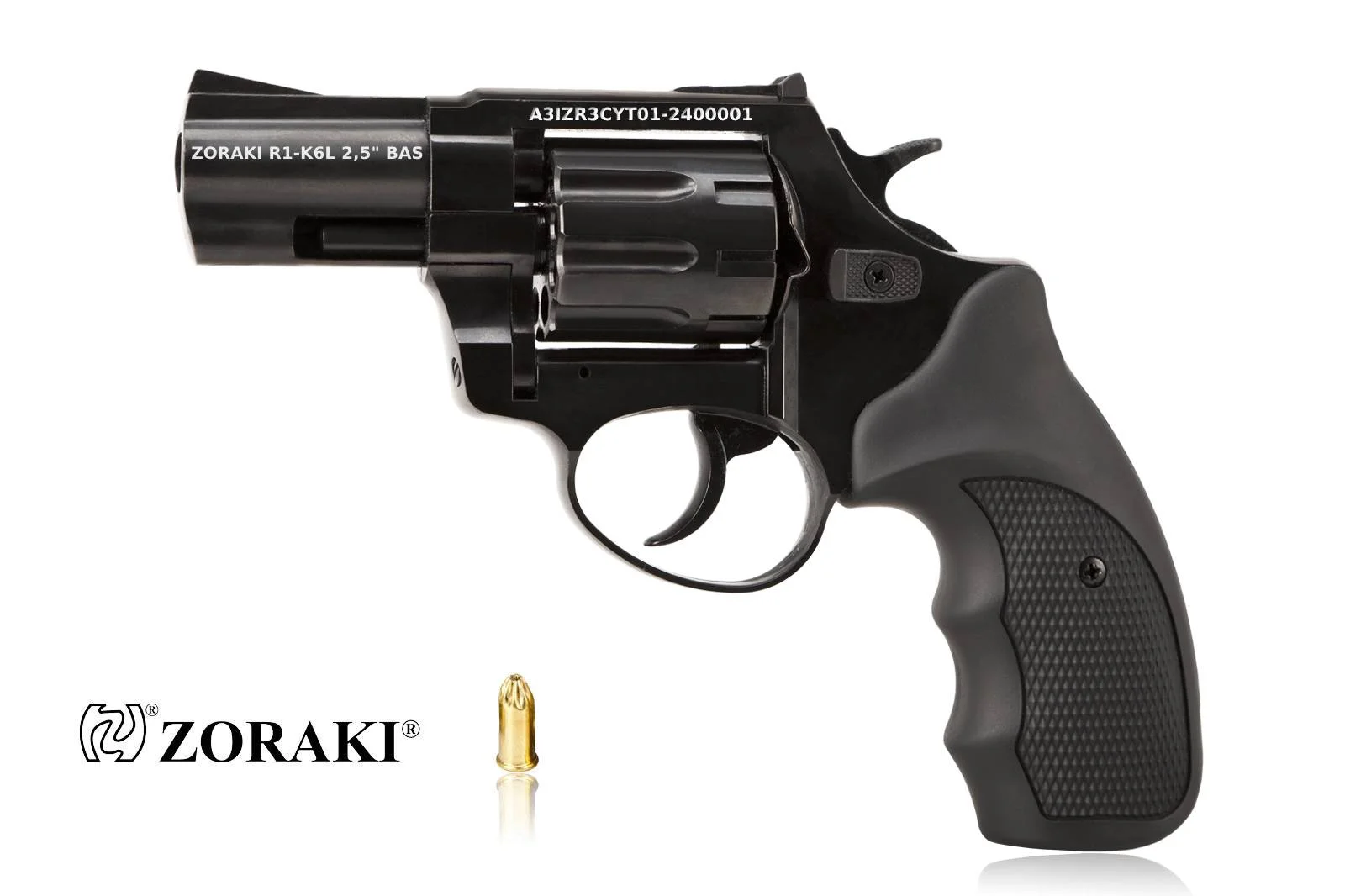 Rewolwer hukowy alarmowo sygnałowy ZORAKI R1-K6L BAS lufa 2,5" kal. .22 Long czarny