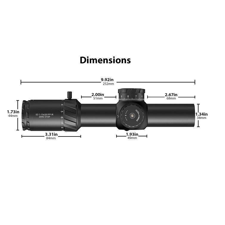 Luneta biegowa Marcool Stalker ED 1-10×28 FFP IR ZERO STOP +montaż 34mm - obrazek 4