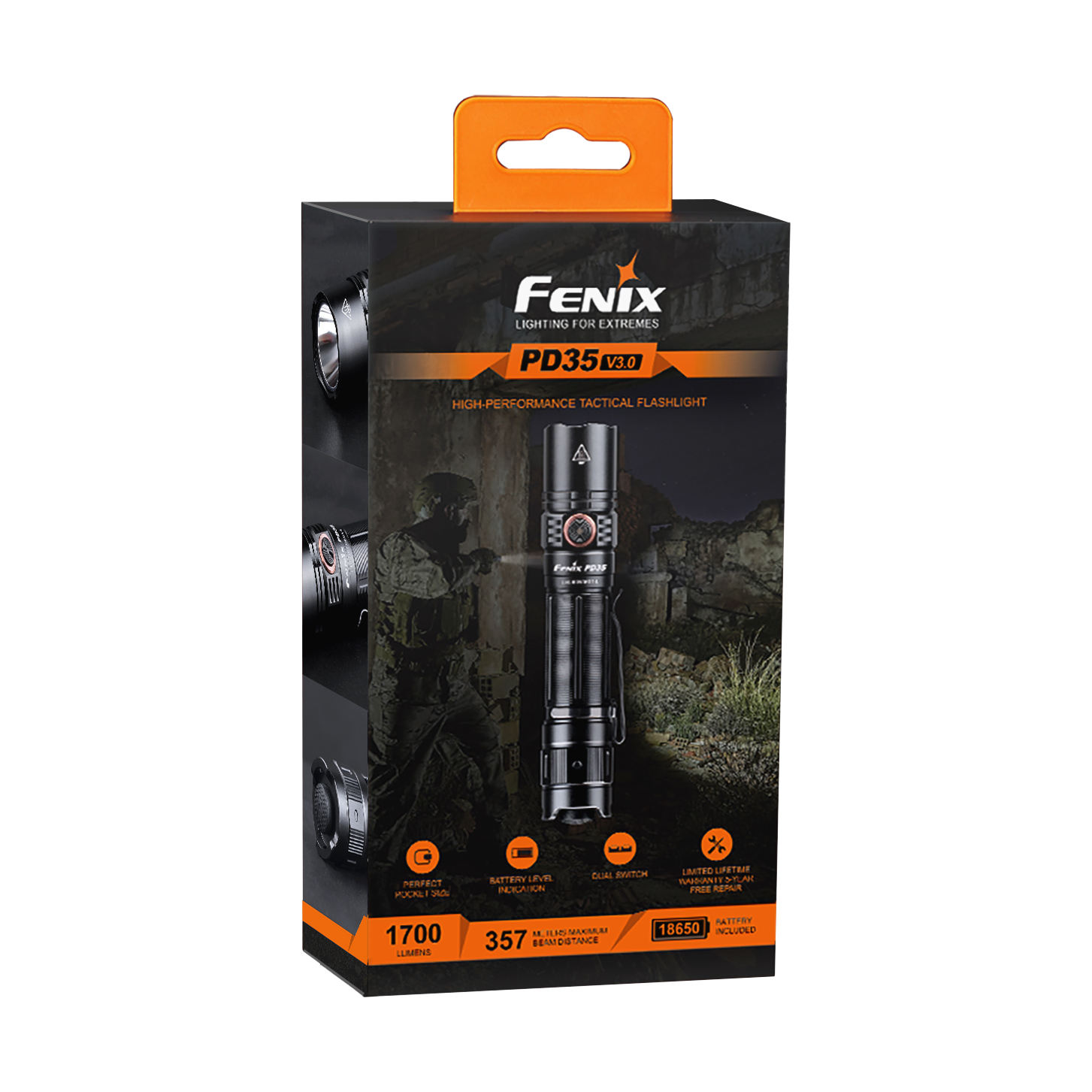 Latarka taktyczna LED Fenix PD35 V3.0 czarna - obrazek 5