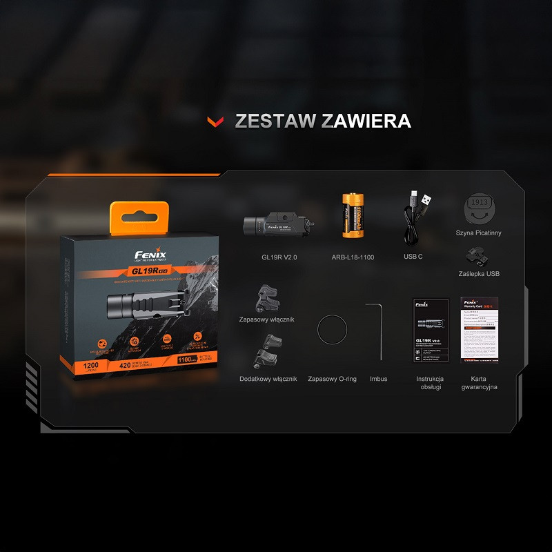 Latarka na broń Fenix GL19R V2.0 - obrazek 3